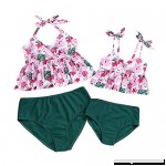 Mother and Daughter Bikini Suit Sling Flower High Waist Two-Piece Parent-Child Swimsuit Color  A Size  Child-XL Child-XL